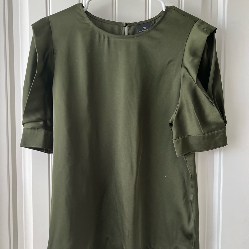 Worthington Dark Olive Blouse
